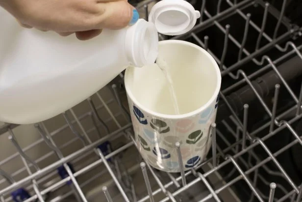 Cup of Vinegar in Dishwasher